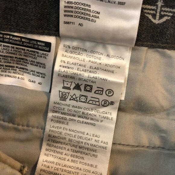 Dockers Mens Slim Fit Khaki Chino Pants Cotton Blend 36x30 - Picture 4 of 5